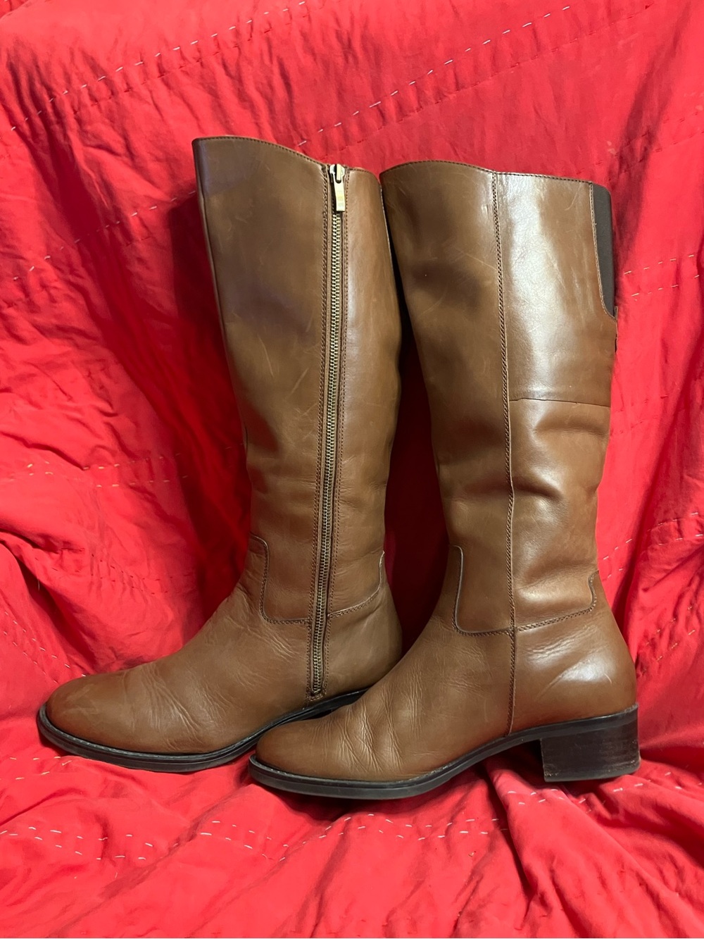 Franco Sarto Christina Leather Long Knee High Riding Boot Size 10